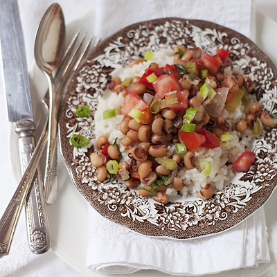 Hoppin' John, a traditional Southern dish served on New Year's Day. 